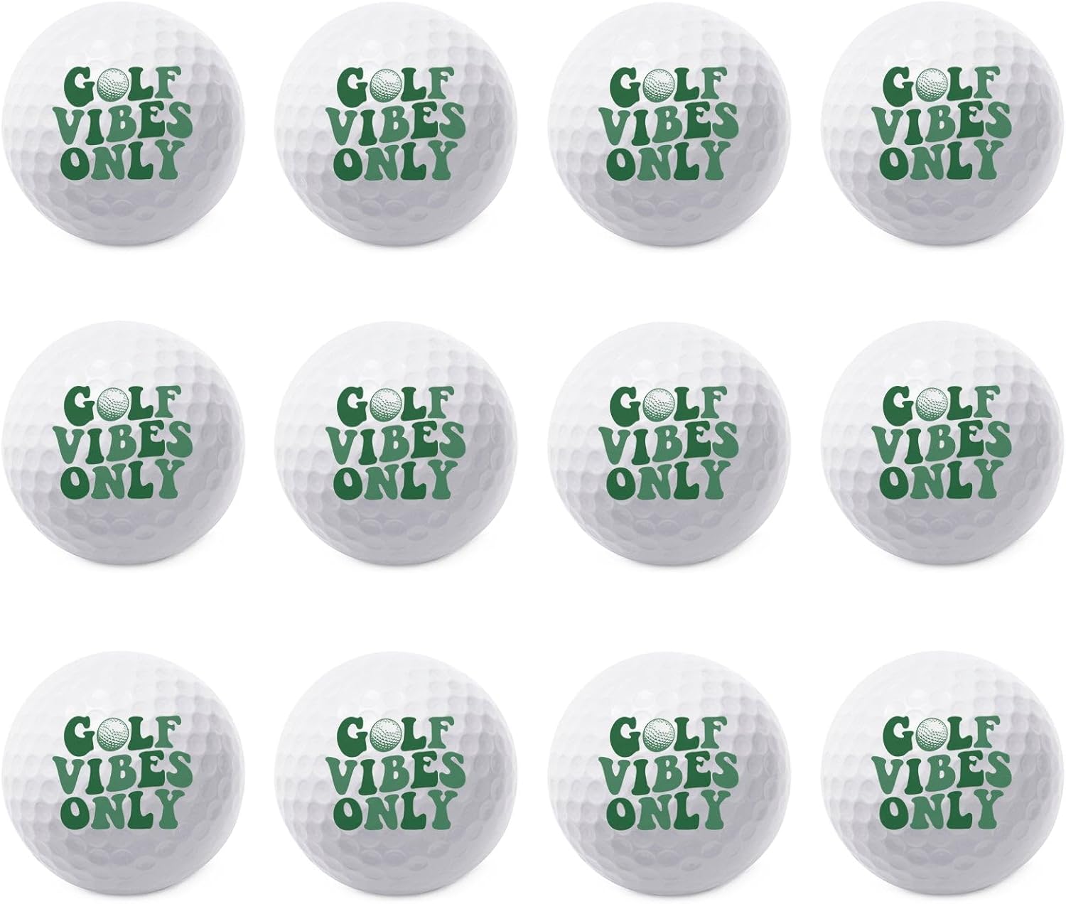 TEESANDTANKYOU Golf Vibes Only Golf Ball - Novelty Gift for Men Golfers and Dad