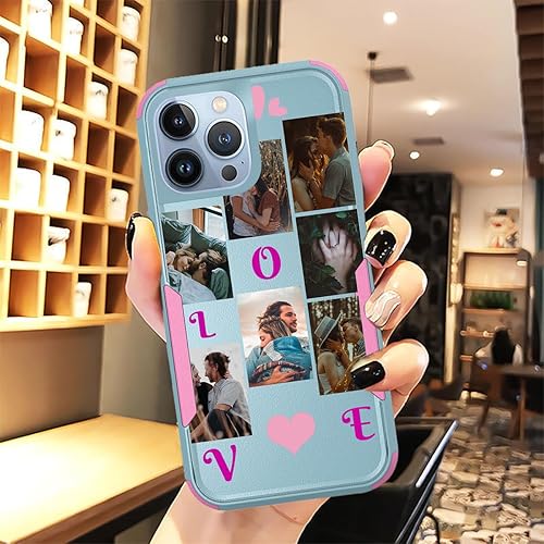Miniatura 6 de Personalize Photo Case for iPhone 13 Pro Max Phone Love 7 Collage Pattern - Customized Picture on Hard/Soft/Edge Bumper 3 Hybrid Heavy Duty Mobile