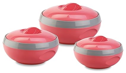 ASIAN Inner Steel Casserole (1000 ml, 1500 ml, 2500 ml) Gift Set of 3,| PU Insulated | BPA free | Food Grade | Easy to Carry | Easy to Store | Ideal For Chapatti | Roti | Serving Casserole Blue.