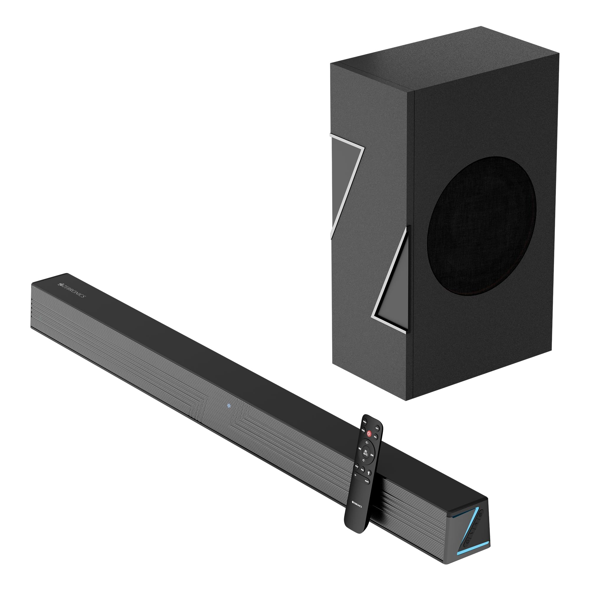 Zebronics Juke Bar 501 Soundbar, 200W RMS, Virtual 5.1, Dual Drivers, 13.33cm Subwoofer, LED Indicator, BT v5.1, TV ARC, USB, AUX, Wall Mountable, Remote Control, Glossy Grill Design-image-49
