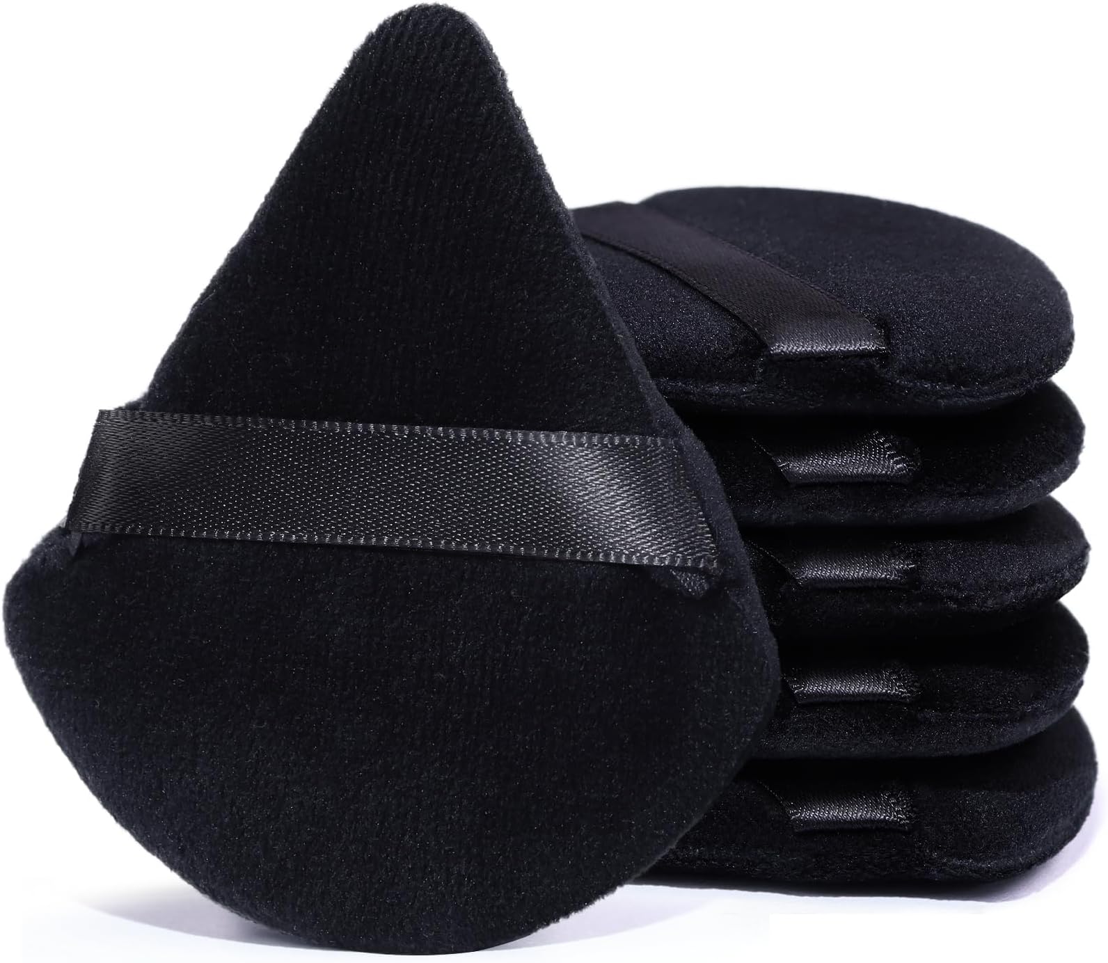 Foonbe Triangle Makeup Sponge, Soft Triangle Makeup Sponge Beauty Set, Reusable Velour Cosmetic Foundation Blender for Loose Powder and Contouring, Beauty Tool (6 Pcs)