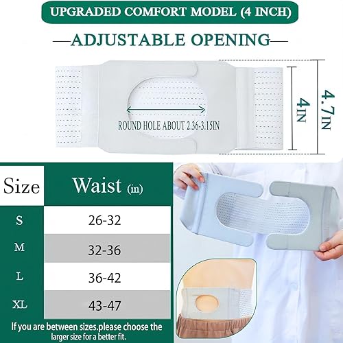 Miniatura 7 de Cinturón de soporte de ostomía ajustable para estomía, cinturón de soporte para estomía, cinturón de colostomía, proporciona protección y comodidad