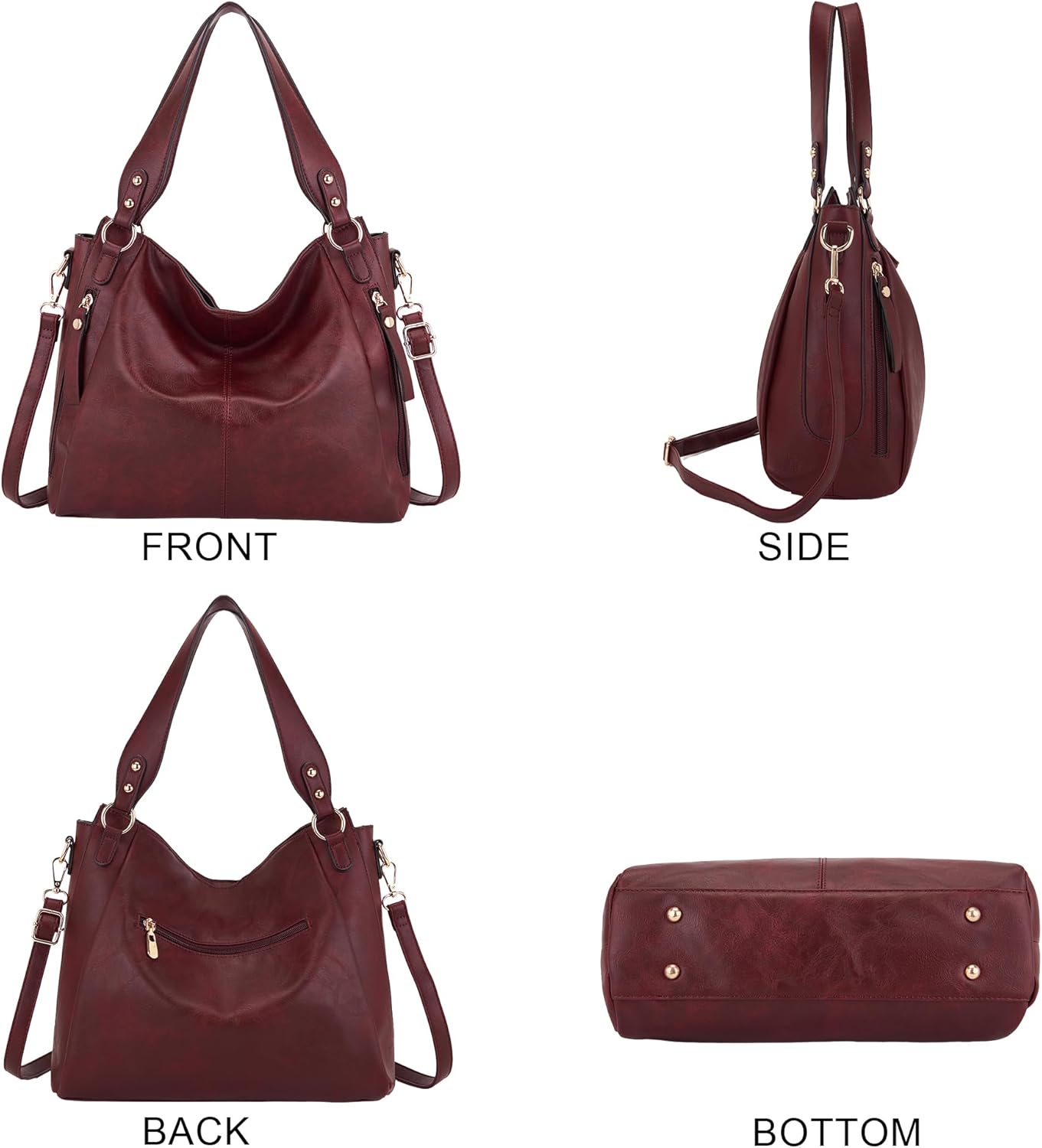 Women's Hobo Handbags Crossbody Bags Ladies Tote Shoulder Bags Purses and Wallet Set 2pcs - Image 3