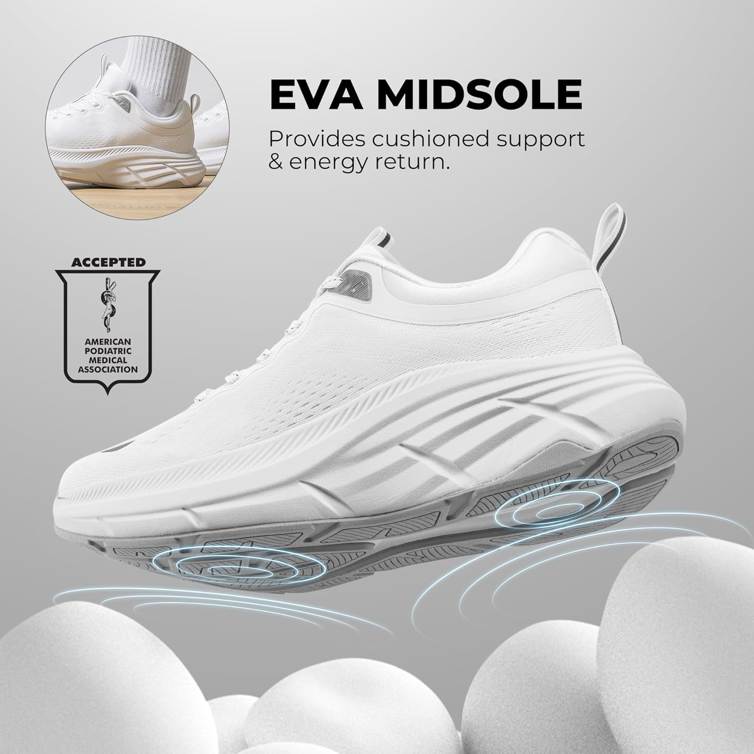 NORTIV 8 Men's Walking Shoes Running Tennis Cushioning ActiveBreeze Non Slip Athletic Gym Workout Comfortable Fashion Sneakers - Image 3