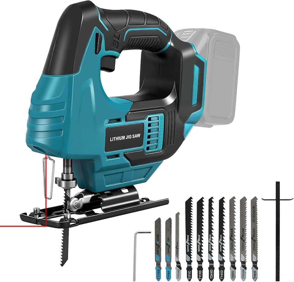 Cordless Jigsaw Compatible with Makita 18V Battery (No Batte
