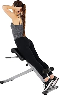 Sunny Health & Fitness SF-BH6629 Foldable Hyperextension Roman Chair - 45° Back Extension Bench for Glutes, Hamstrings & Core, 250lb Capacity