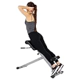 Sunny Health & Fitness Foldable Hyperextension Roman Chair w/Back Extension, Home Gym Sit Up Bench for Glute & Ab Workouts, Optional Adjustment Incline & Multi-Function Heavy-Duty Exercise Equipment