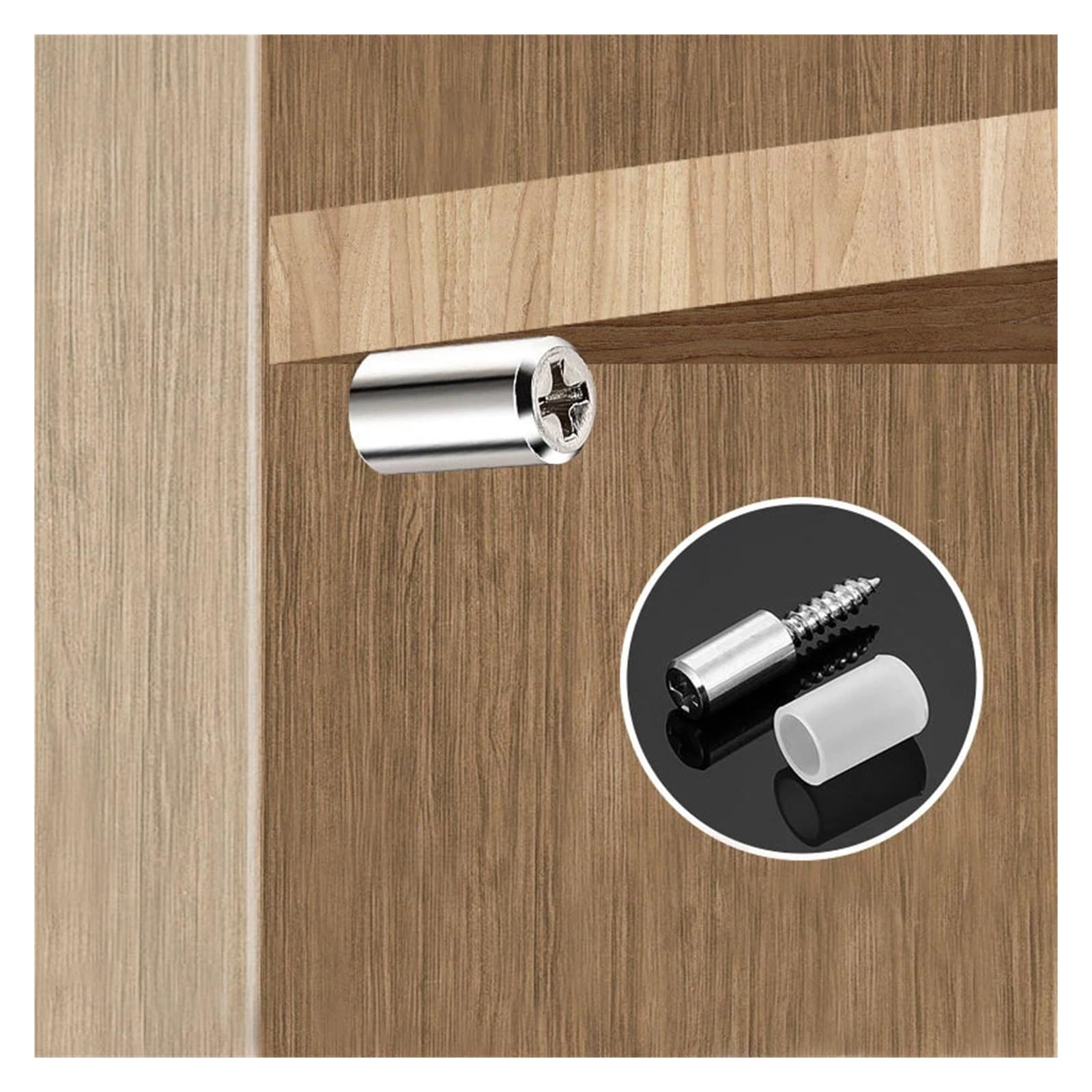 Perforadores de apoyo de estante Tornillo autorroscante cruzado con funda de goma for soporte de armario, clavo antideslizante for mampara de cristal.(Transparent,12ser)