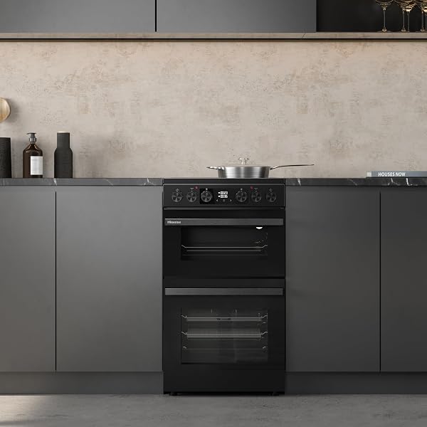 Hisense HDCEC5C10B Freestanding Ceramic Electric Cooker with Double Oven 69/43 Litres - Black, A Rated Double Oven [Energy Class A] - 2