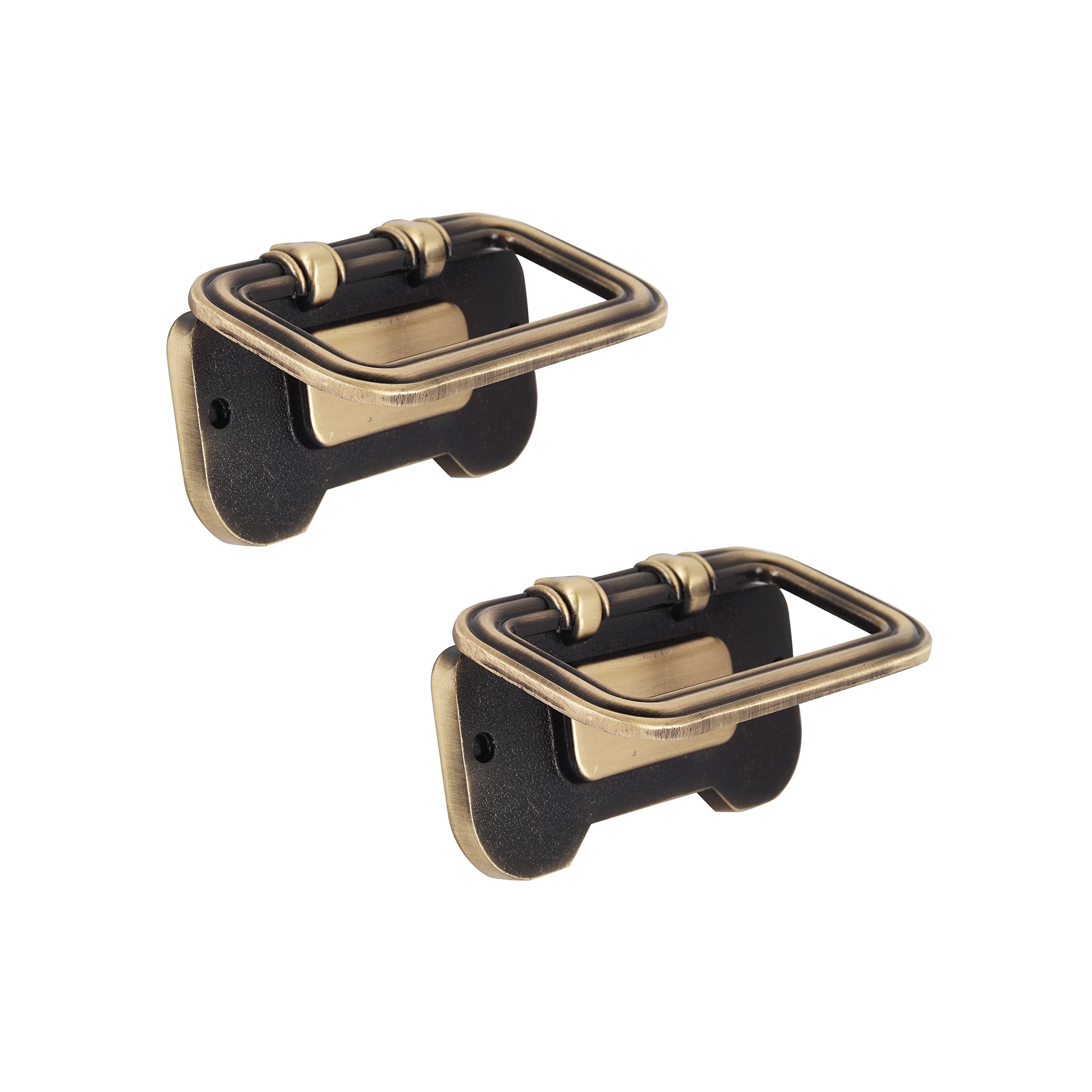 Mr. Mangru Zinc Alloy Antique Finish Drawer/Cabinet Square Line Kadi Pull Handle Set (Pack of 1)