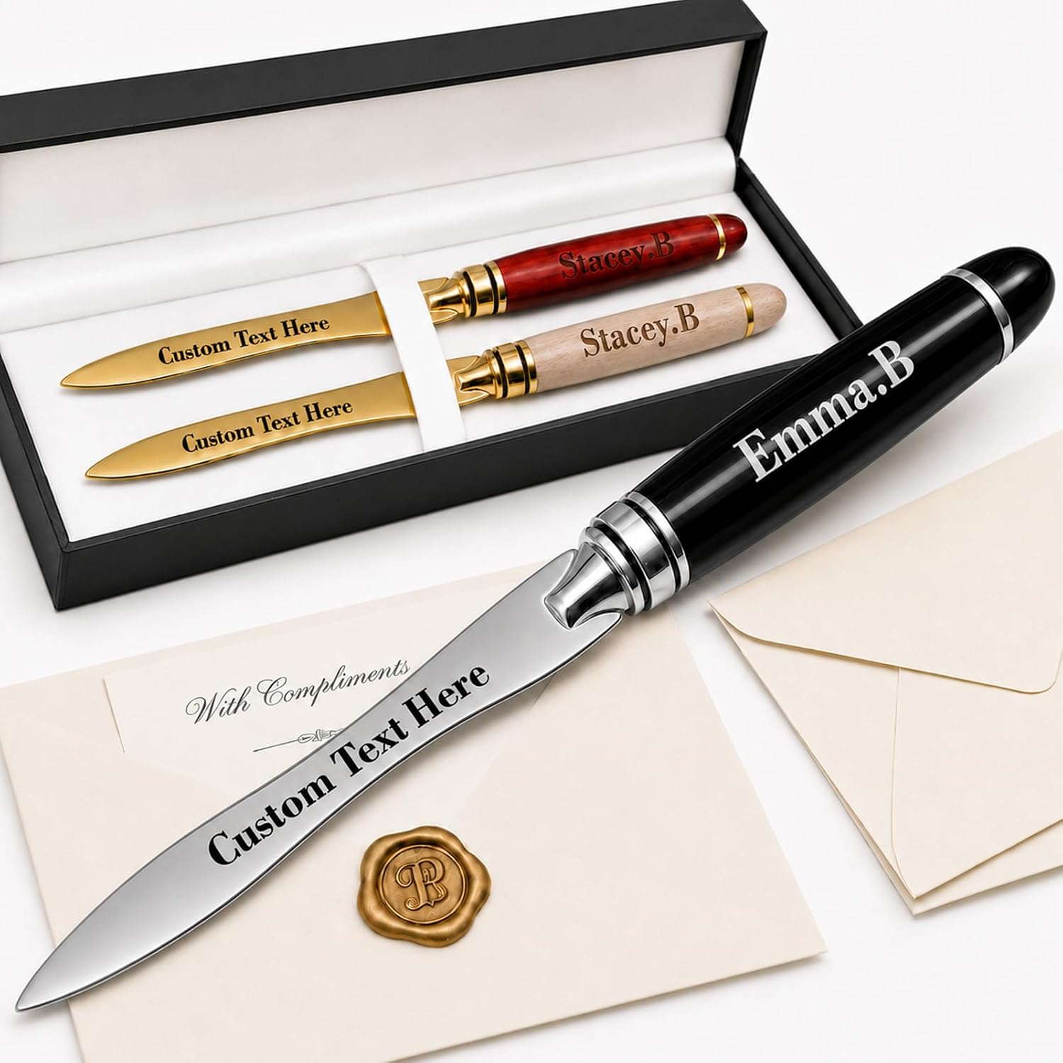 Personalized Letter Opener with Engraved Name Envelope Slitter