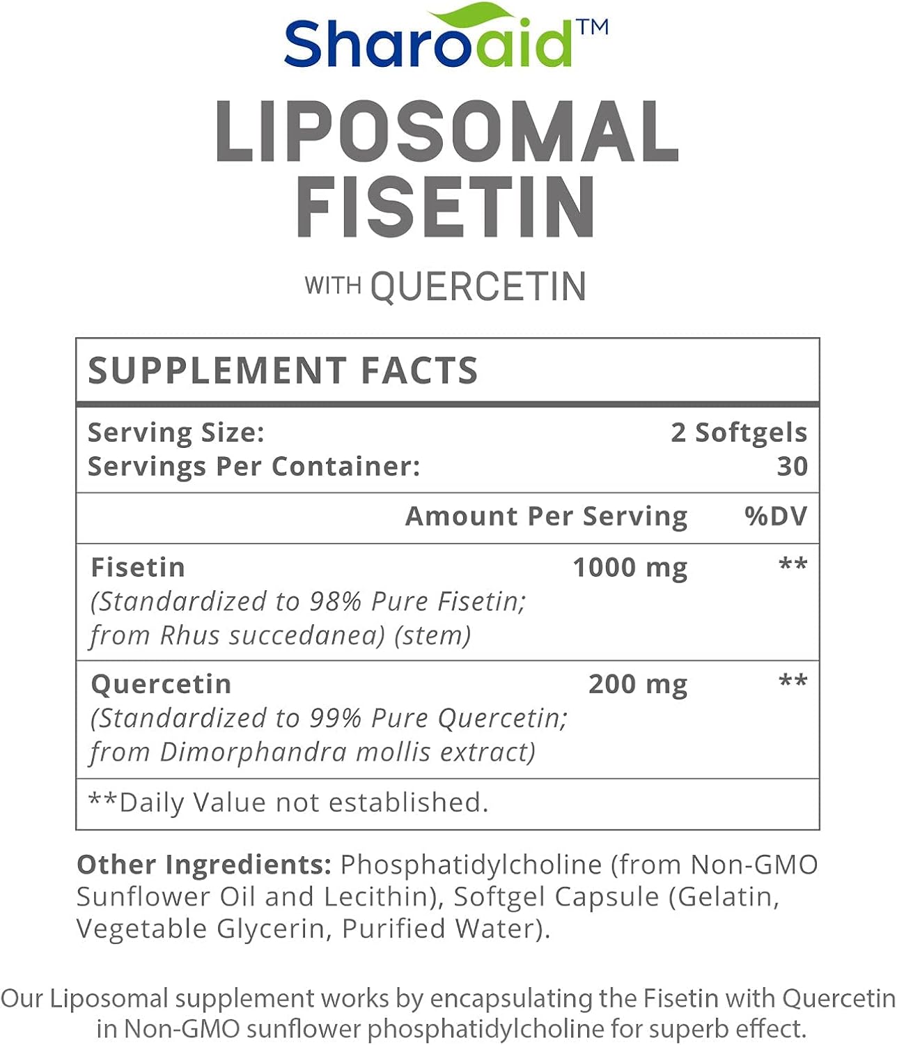 Liposomal Fisetin with Quercetin Supplements 1200 mg per Serving,High Absorption Polyphenols Antioxidants for Women,Men,Non-GMO,Gluten-Free,2 Bottle-120 Softgels - Image 8
