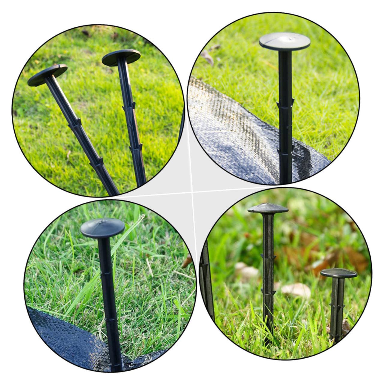 Piquets de Jardinage en Plastique 60 Pièces PP Noirs