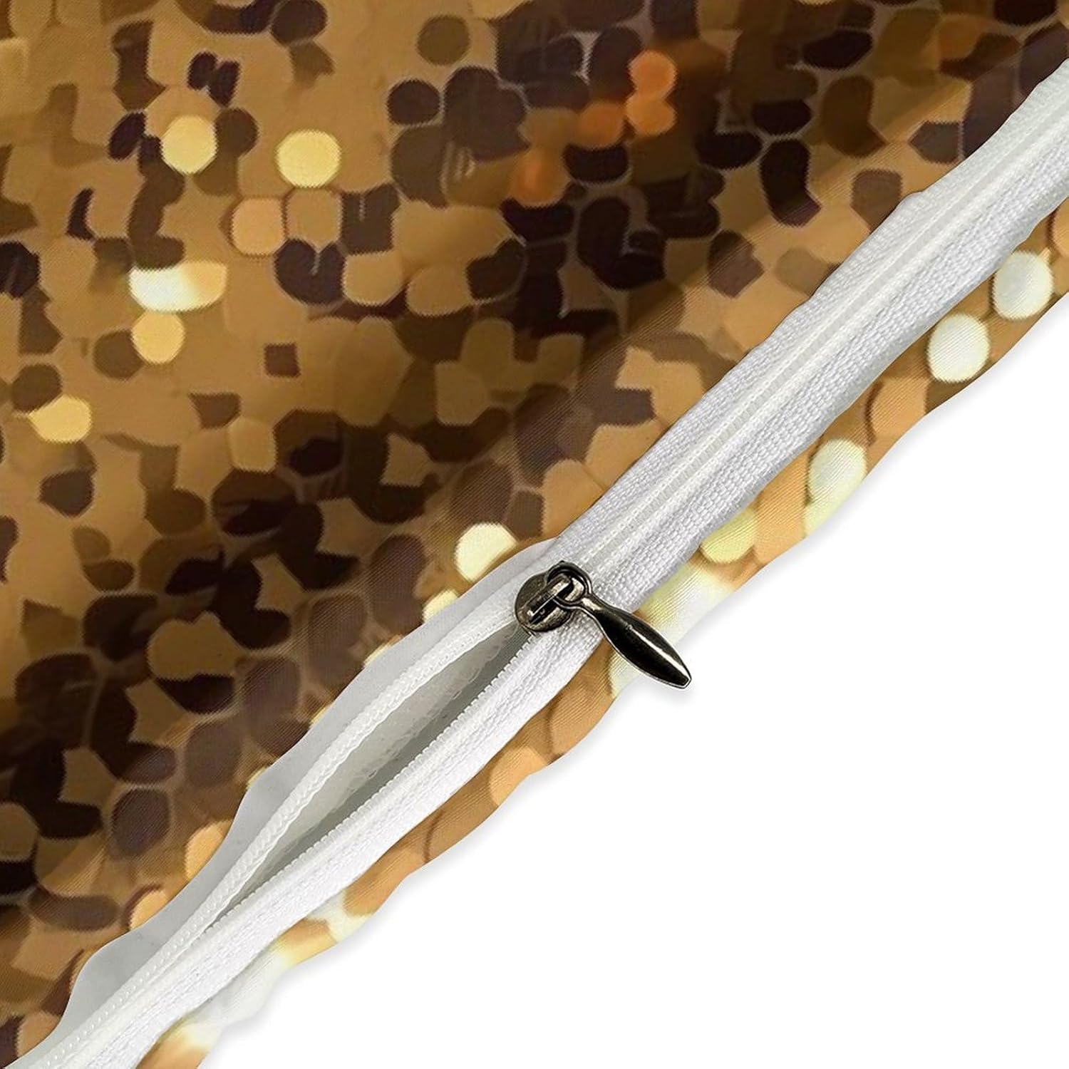 Duvet Cover Queen Size Bedding Set with 1 Duvet Cover 2 Pillow Shams Gold Sequin Sparkle Cover Set with Zipper Closure