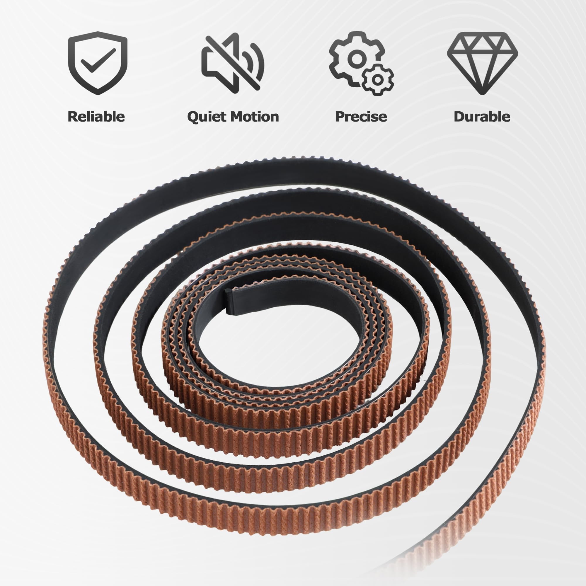 Tesseract GT2 9mm Heavy-Duty Fiber-Reinforced Synchronous Timing Belt Replacement for Sovol 3D Printers, High-Torque 2GT Motion Control Belt for Z Axis and Bed Drive Assemblies-image-47