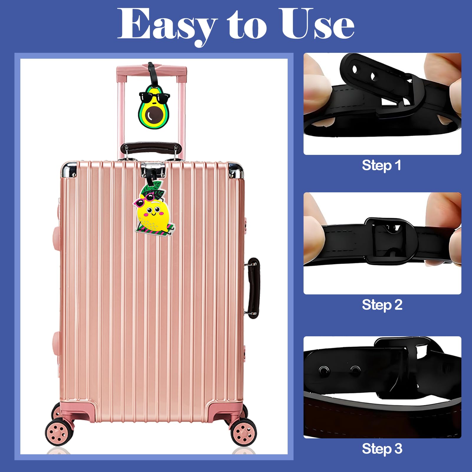 2 Pièces Étiquettes Bagage Paresseux Mignonnes - Étiquettes Valise Avion Avec Poches Transparentes