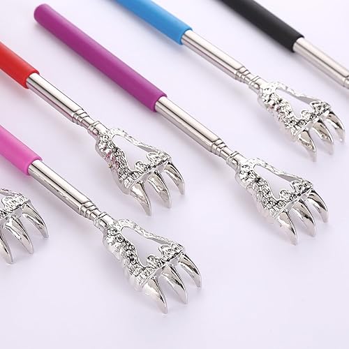 Miniatura 4 de Rascador telescópico de espalda, mango extensible, herramienta portátil de masaje de manos de acero inoxidable, se extiende de 8.66 a 23.23