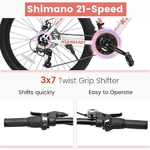 Miniatura 5 de 2426 Inch Mountain Bike for Women Girls, 21-Speed Mountain Bicycle with DiscV-Brakes and Front Fork Suspension, Carbon Steel Frame MTB Bike