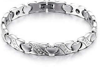 Schmuck Magnet Therapie Kugel Perle Perlen Edelstahl Armband Link Handgelenk Kette Silber Damen