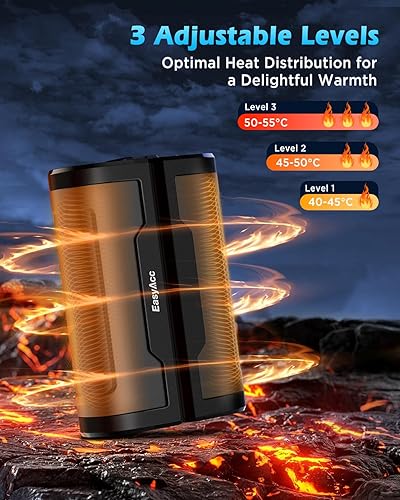 Miniatura 3 de EasyAcc Hand Warmers Rechargeable 2 Pack, 10000mAh Magnetic Hand Warmers, 18Hrs Long Heating, with Camping Hook, Portable Power Bank, Pocket Size,