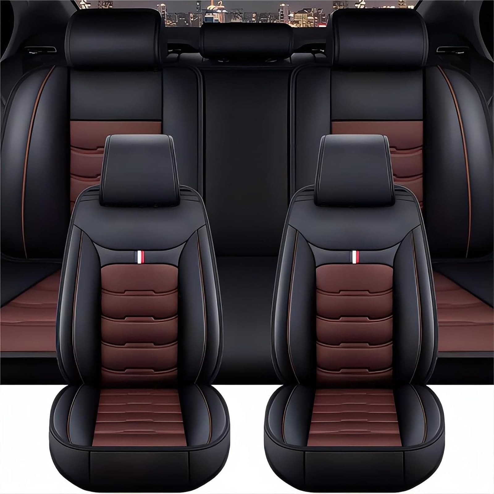 Housses de siege avant et arriere impermeables et respirantes en cuir pour Dacia Duster