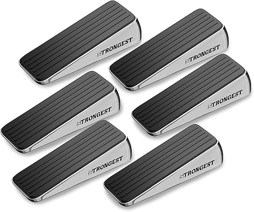 Tope de puerta más fuerte, cuña de tope de puerta resistente hecho de zinc y goma de alta calidad que se adapta a cualquier puerta, cualquier piso.