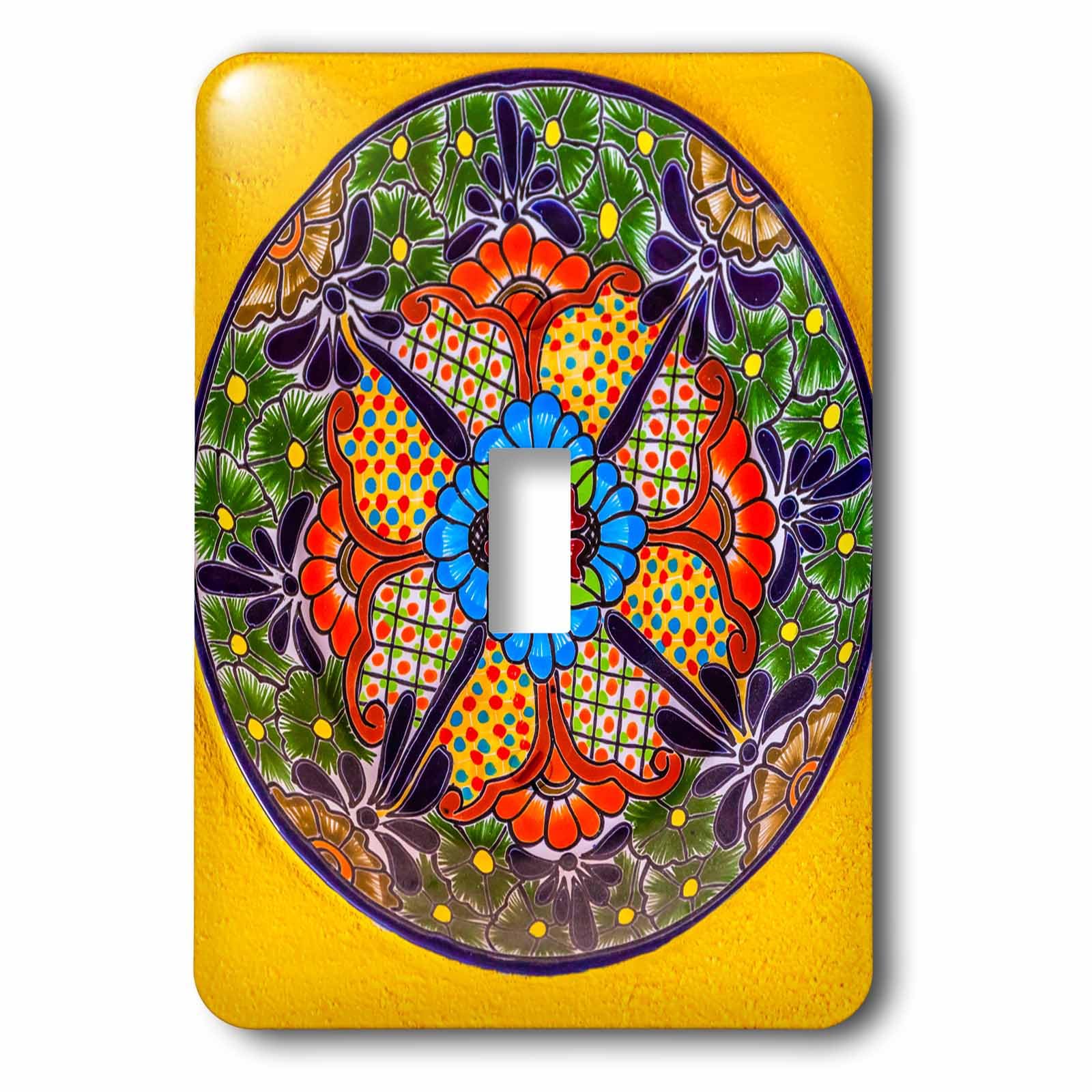 Interruptor de palanca cerámica mexicana multicolor 3dRose 3