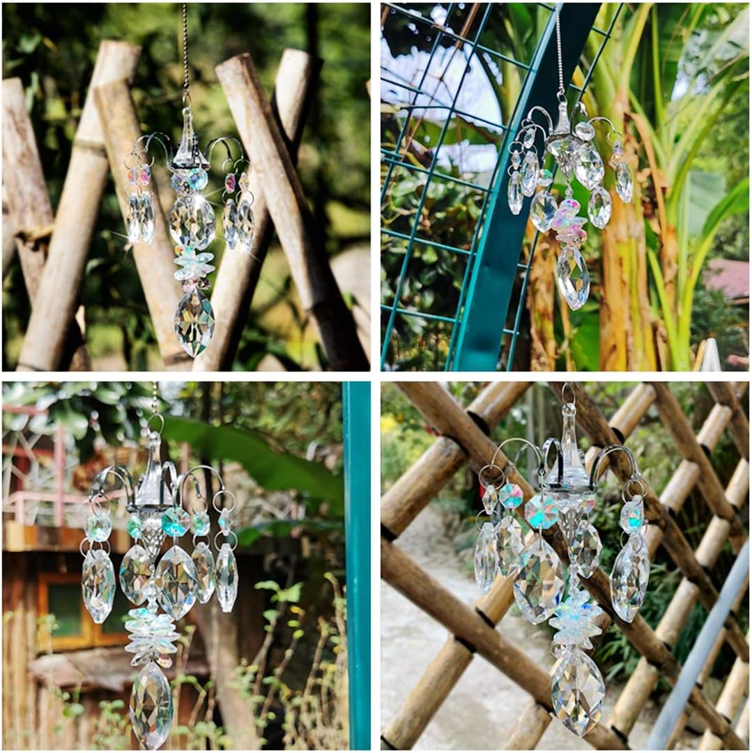 H&D HYALINE & DORA Crystals Horse Eye Prisms Suncatcher Hanging Ornament Rainbow Maker Hanger for Home,Garden Decoration