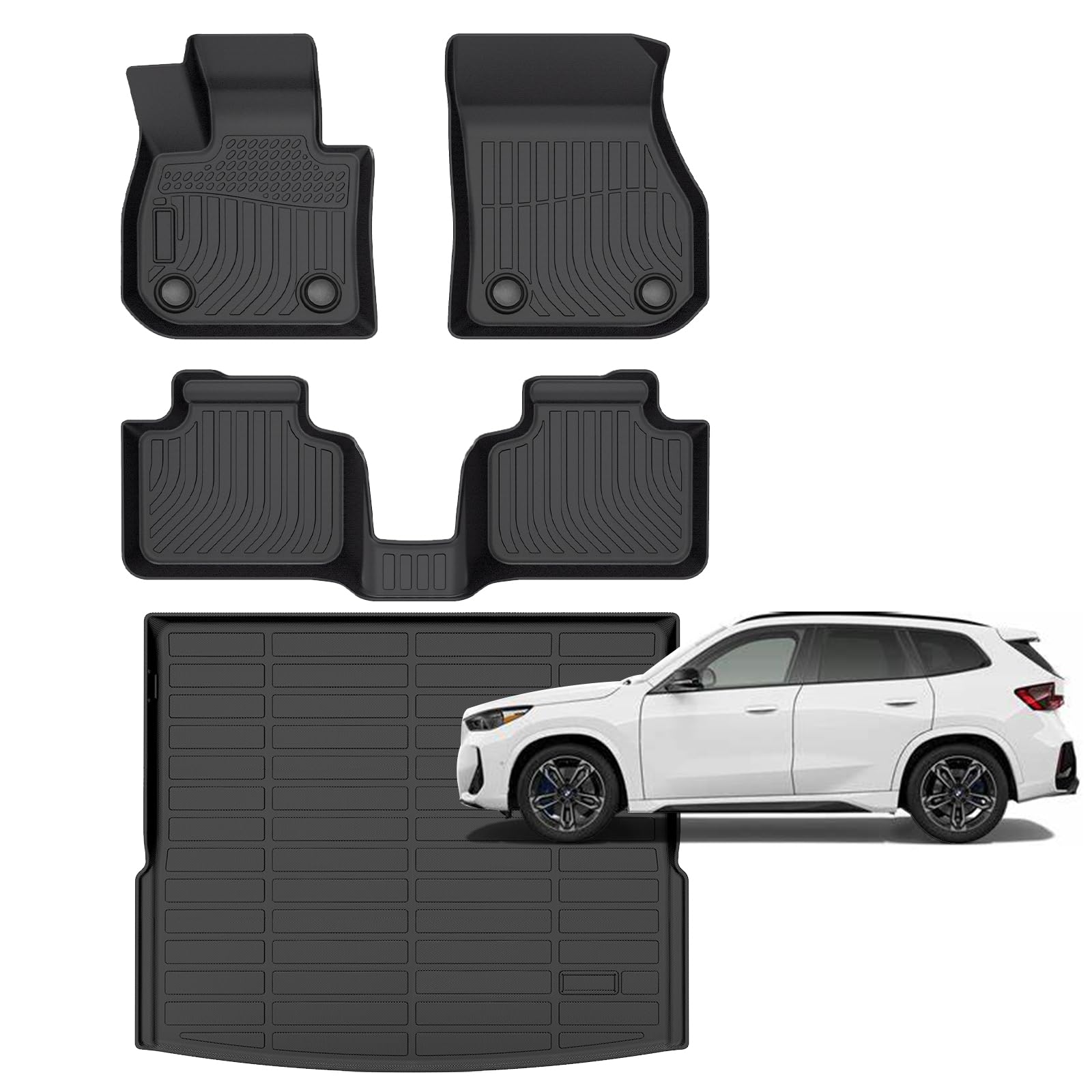 for BMW X1 Floor Mats 2026 2025 2024 2023 Car Mats Heavy Duty Weather Floor Mats Cargo Liner Anti-Slip Waterproof Mats Custom Fit for X1 Accessories 2023-2026