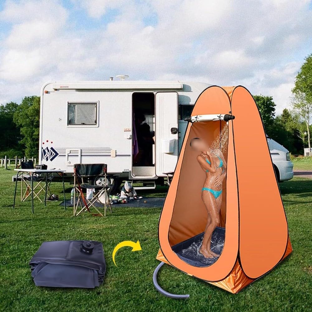 Base doccia pieghevole da campeggio, piatto doccia portatile con tubo di scarico, bacino doccia esterno per camper