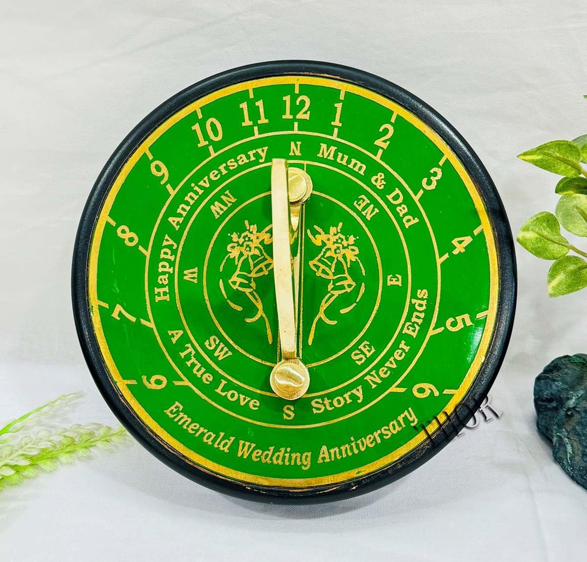 THOR INSTRUMENTS Happy Aniversary Wedding mom & dad Brass Vintage Sundial Compass Fully Functional Nautical Home Decor Ship Navigation Garden Sundial Ideal Gift