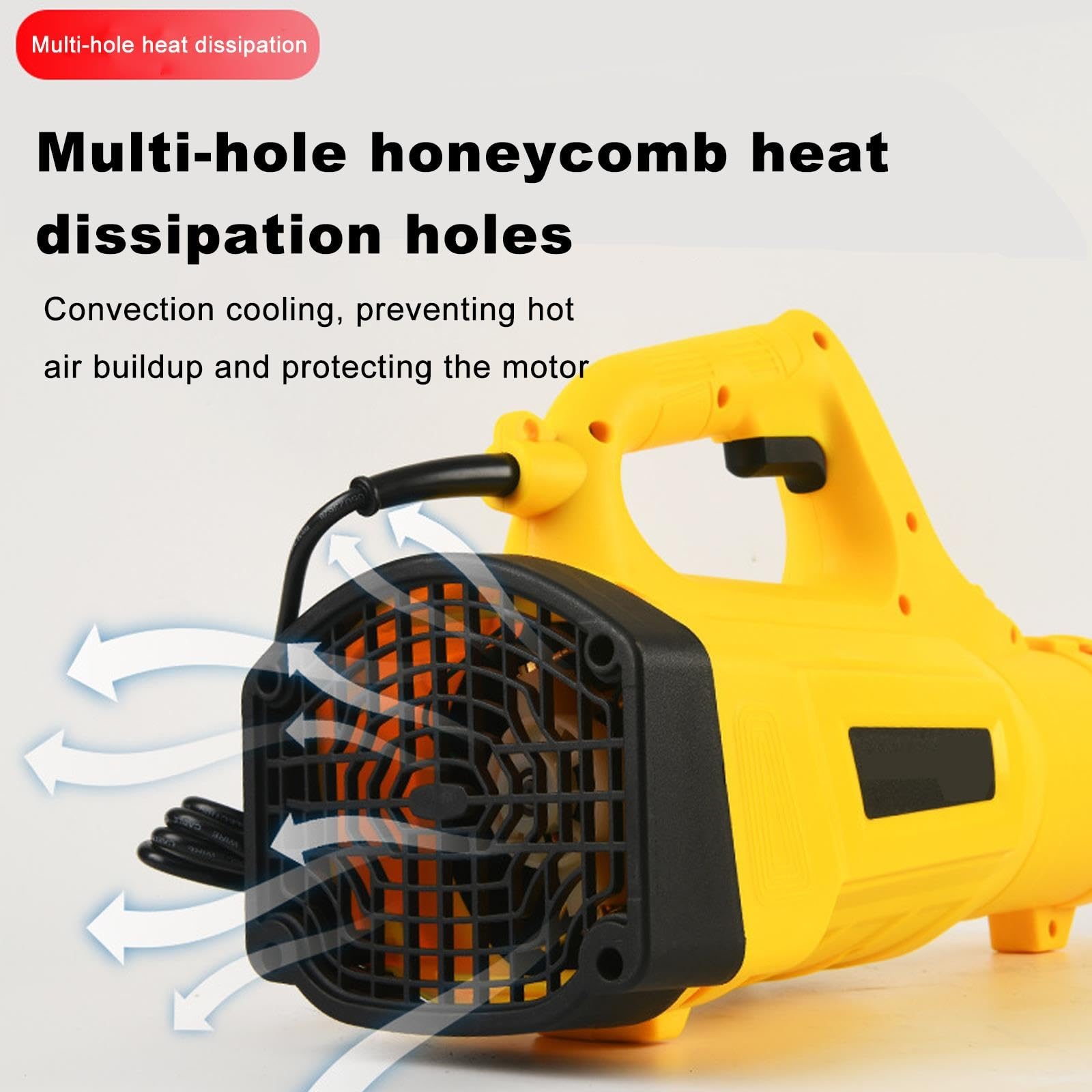 Soplador De Hojas Eléctrico con Cable, 8800 W, 6 Velocidades, Ligero