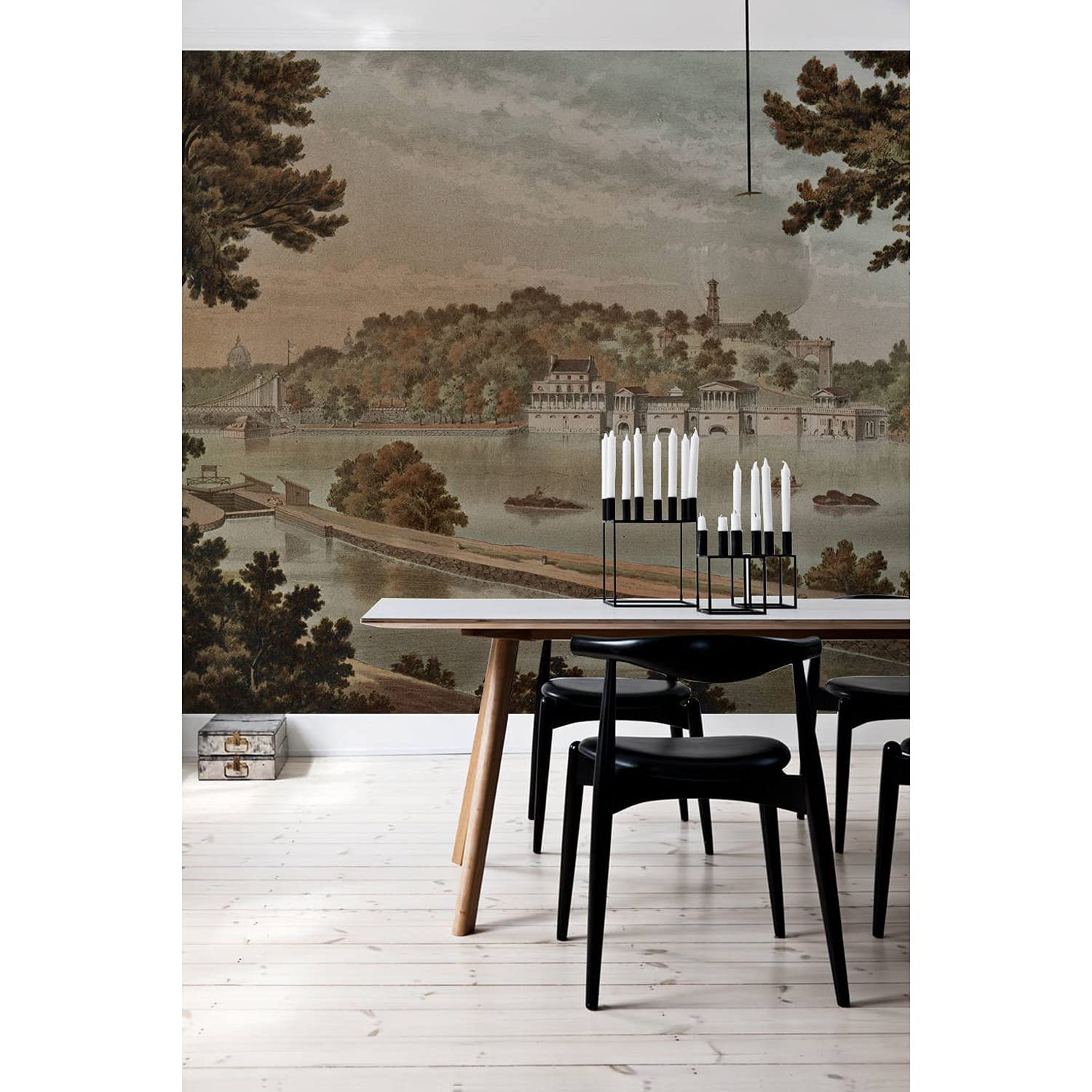 Papier peint paysage de montagnes 250x250cm déco meuble chambre et salon