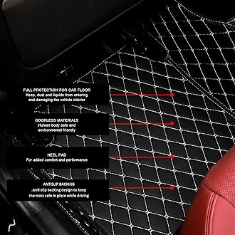 Custom car Floor mats Suitable for 99% car Truck SUV,car mats All Weather Personalized,Full Coverage Luxury Car Mats, Anti-Slip Leather Floor mats. (Green and Black)