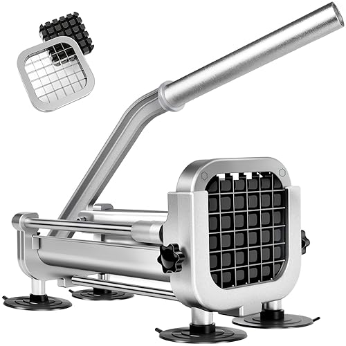 French Fry Cutter, ZSCOOKLY Heavy Duty Potato Cutter Stainless Steel