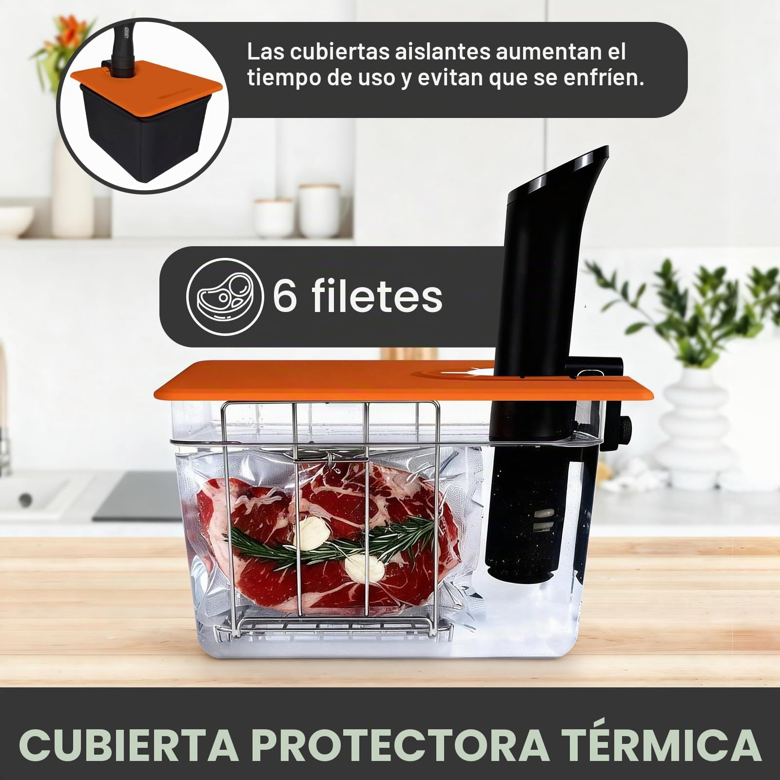 Roner Cocina Baja Temperatura 12L | Compatible con la Mayoría de Las Ollas de Cocción Lenta