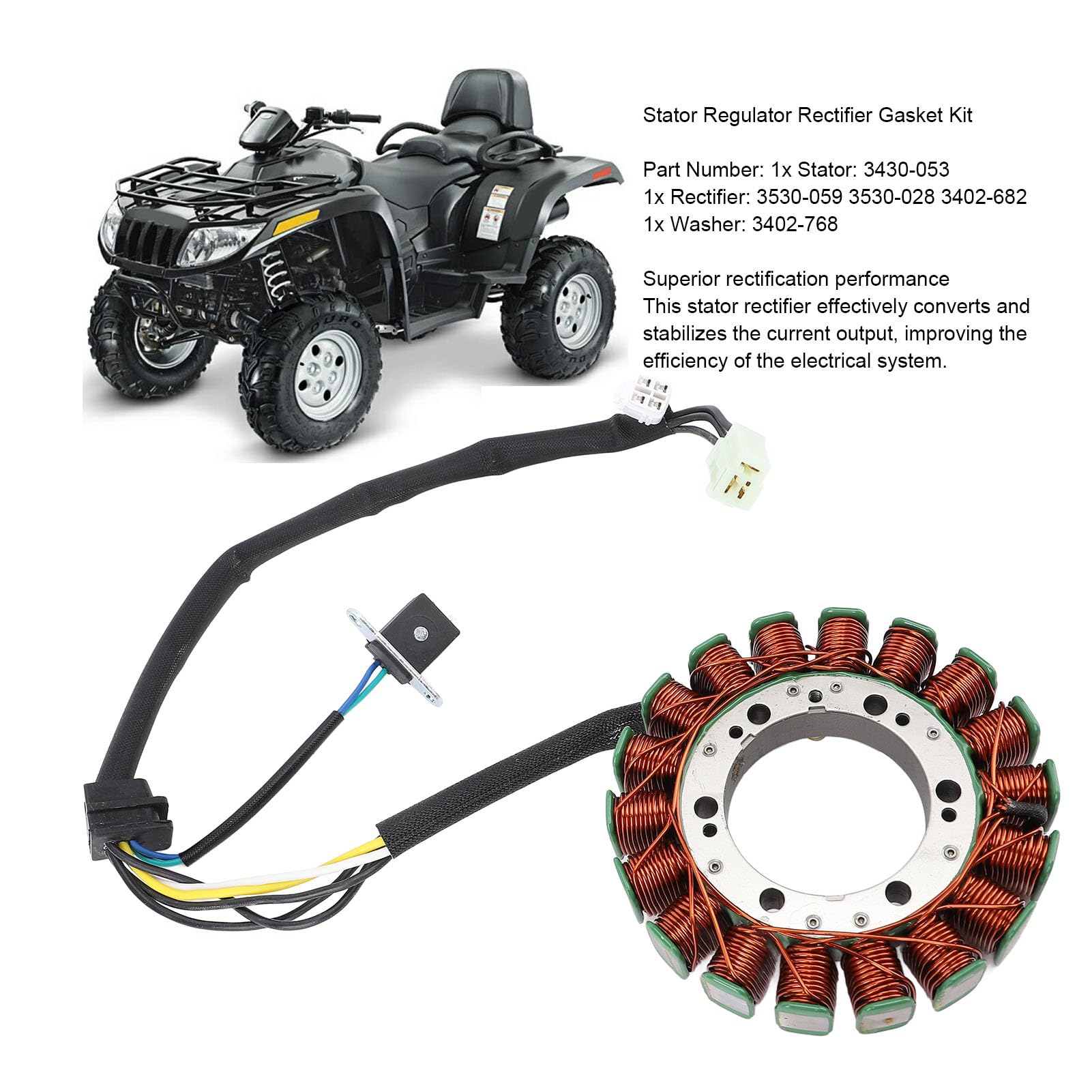 Kit di Guarnizione del Raddrizzatore del Regolatore dello Statore 3430 053 per 400 FIS Man 2x4 4x4 per Installatori Professionisti