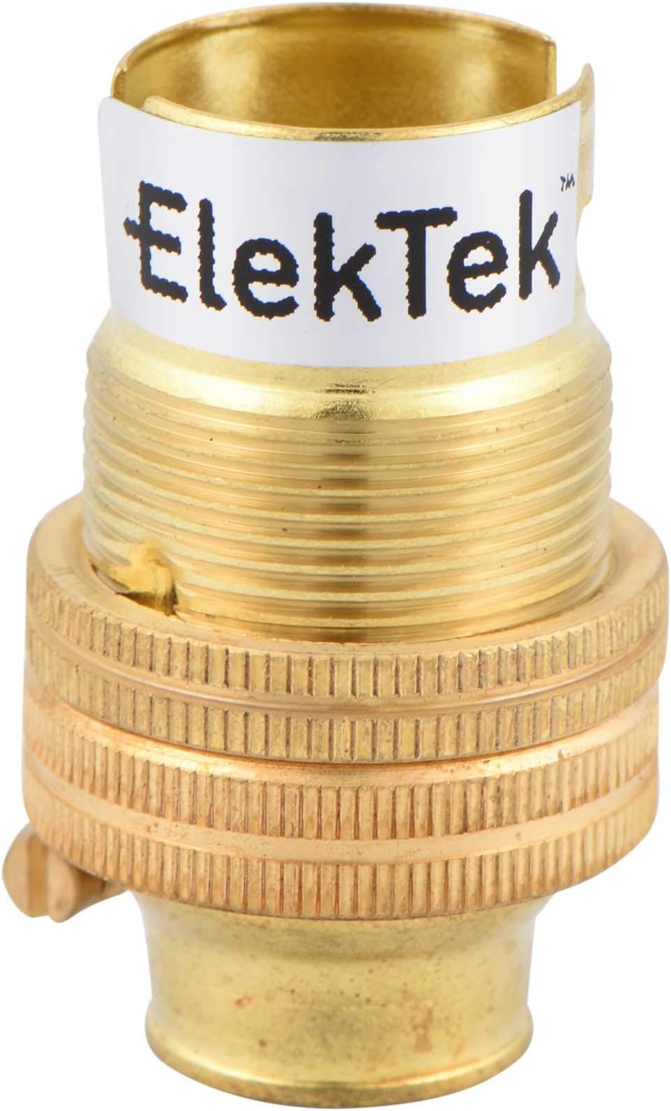 ElekTek B15 SBC Brass 1/2" Entry Miniature Lamp Bulb Holder Shade Ring - NOT SUITABLE for B22 Lamp/Light Bulbs - Made in UK