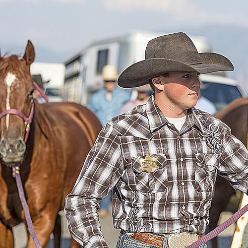 Miniatura 7 de 2 insignias del sheriff occidental mental para niños, suministros de fiesta, accesorios de regalo, insignia del sheriff, insignia del sheriff para