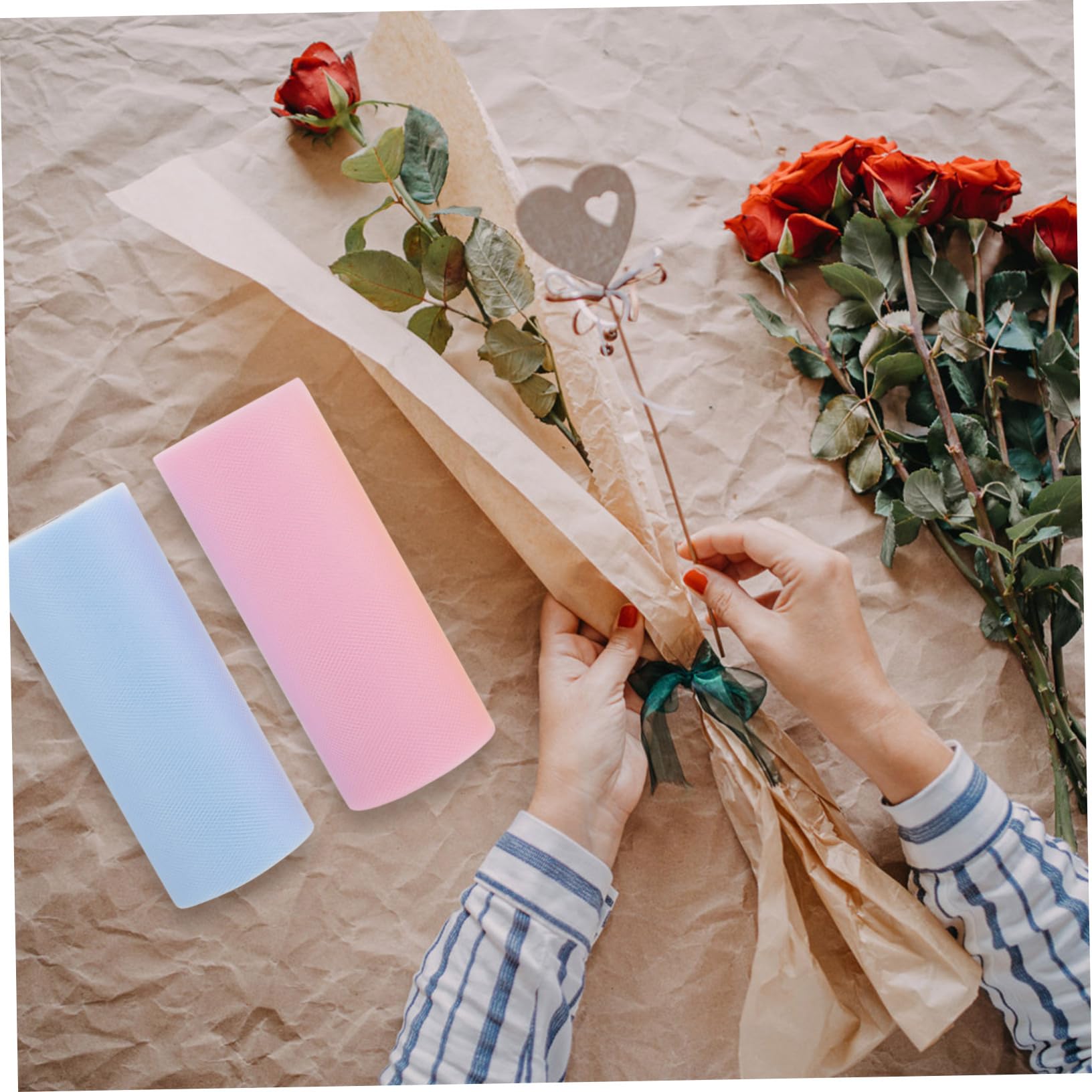 Uonlytech 5 Sätze Tüllband Pastellfarben Dekoratives Organza Material Für Diy Hochzeiten Partys Und Bastelprojekte Einfache Handhabung Und Vielseitige Verwendung 4 Rollen * 5