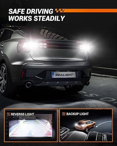 Miniatura 2 de SEALIGHT 3156 3157 Bombilla LED blanca de reversa, 3056 3057 4057 4157 Bombilla LED con proyector de repuesto para luz trasera, luz de respaldo,