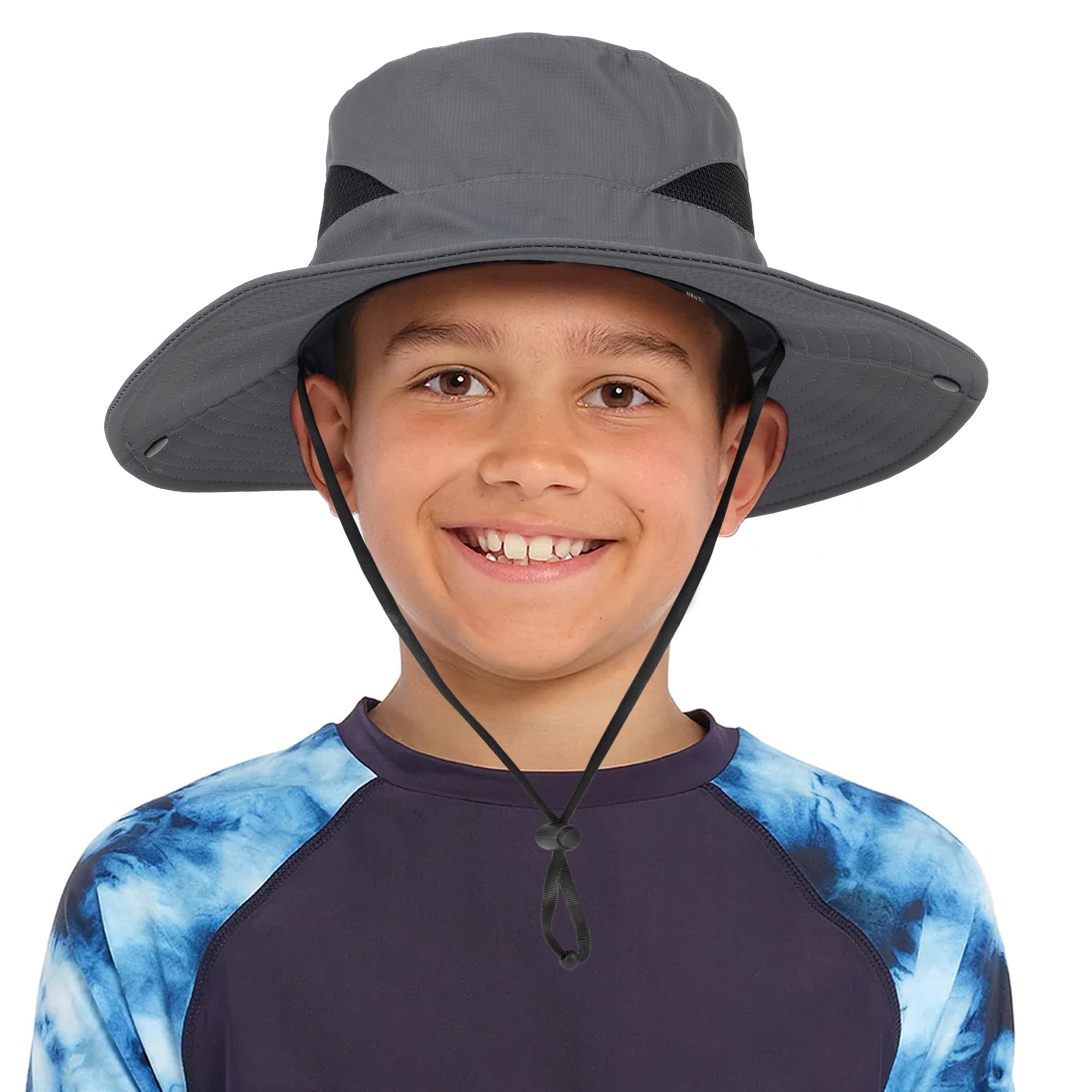Kids Boys Summer Sun Hat - Wide Brim Sun Protection Outdoor Bucket Hat Safari Beach Hat for Boys Girl Teens(for 5-9 Years)