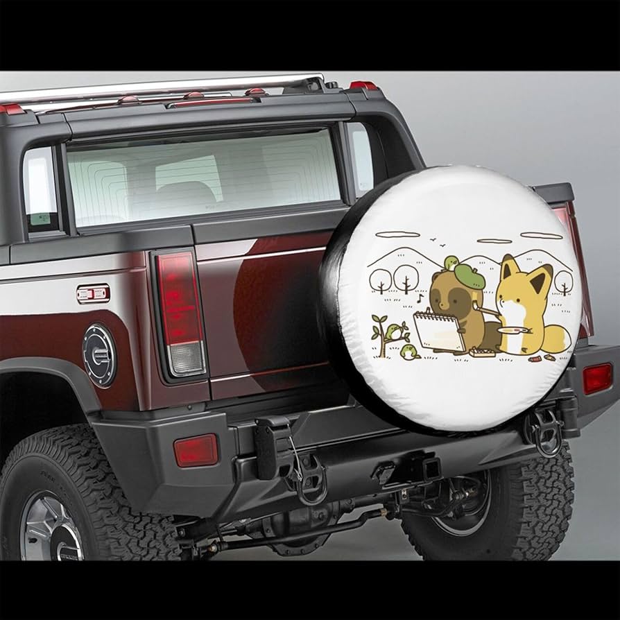 Amazon.co.jp: タイヤカバー タヌキとキツネ タイヤバッグ