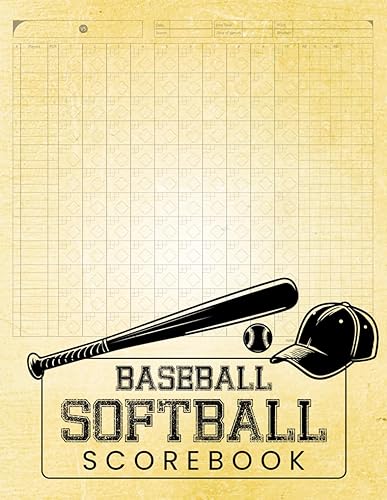 Baseball Softball Scorebook: Scorekeeping Notebook for Baseball or Softball with Pitch Counts - Perfect for Coaches and Fans