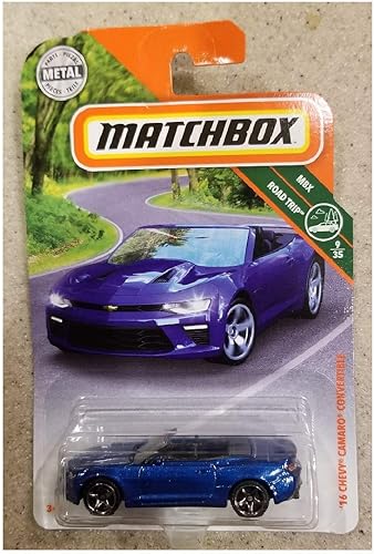 Matchbox 2018 MBX Road Trip 9/35 - Chevy Camaro Convertible '16 (azul)