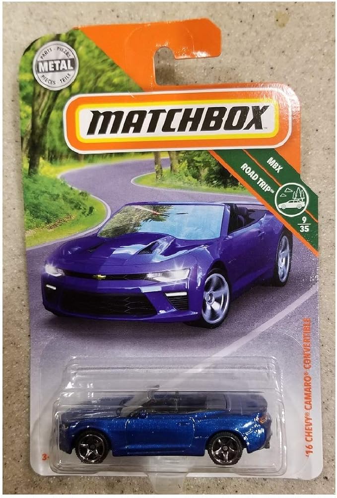 Matchbox 2018 Mbx Road Trip 9/35 - '16 Chevy Camaro Cabrio (blau)