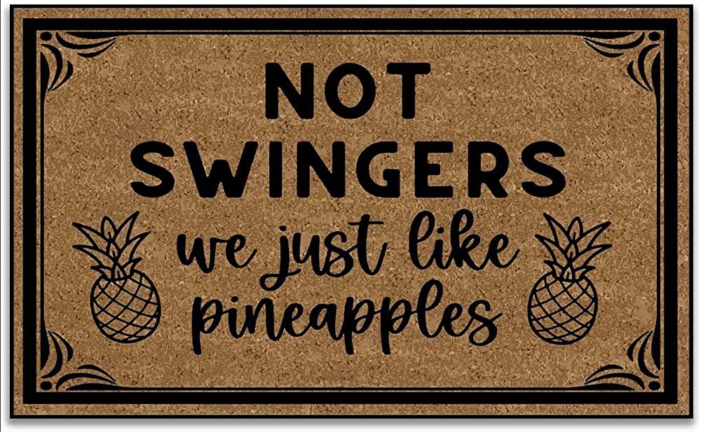 Doormat Not Swingers We Like Pineapples Welcome Mats for Front Door Mat Non Slip Floor Mat for Home Bathroom Kitchen Entrance 36X24 Inch