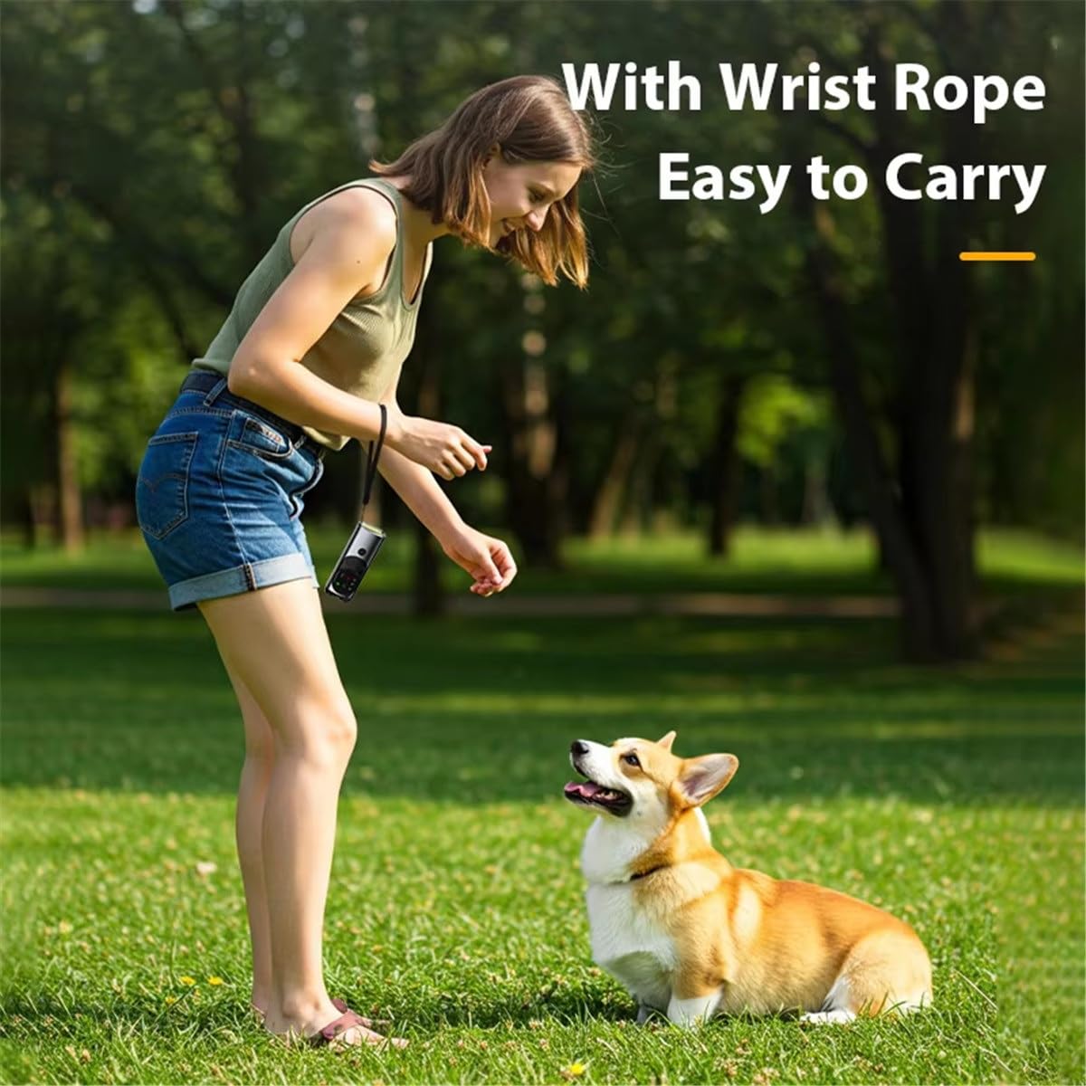 XAUCY Répulsif à ultrasons pour chien anti-aboiements - Appareil de dissuasion rechargeable haute puissance avec lampe de poche LED (orange)
