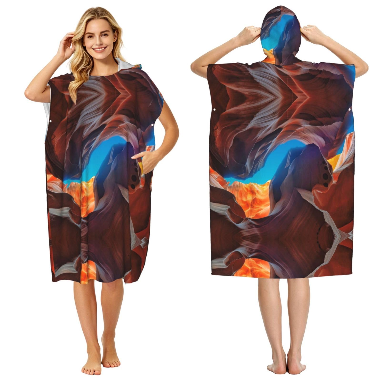 Poncho à capuche en microfibre pour le surf et la natation d'été en plein air