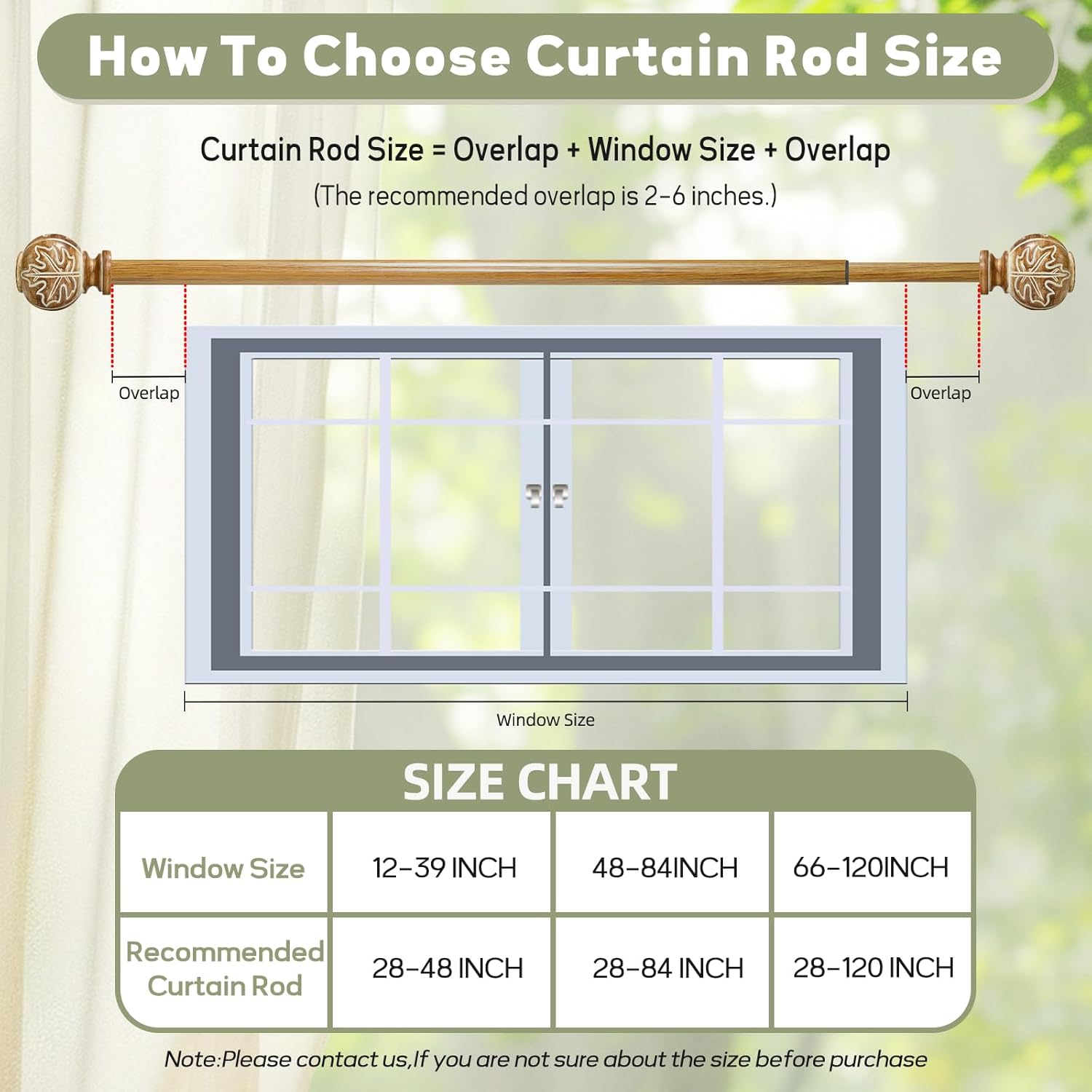 Wood Double Curtain Rod for Windows 28 to 48 Inches – 1 Inch Diameter Heavy Duty Adjustable Decorative Double Curtain Rods with Maple leaf Finials & Sturdy Brackets for Living Room, Bedroom